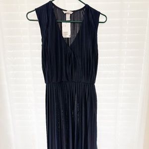 Navy Blue Pleated Dress NWT
